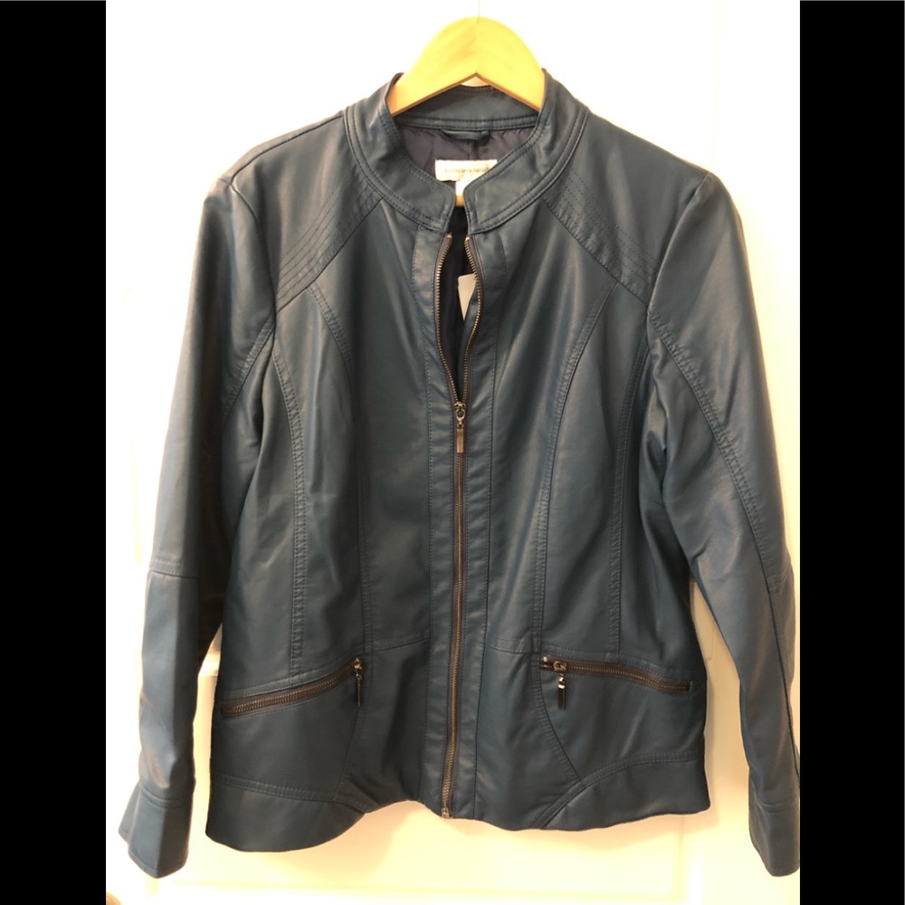 Jacket (looks like leather) -Blue